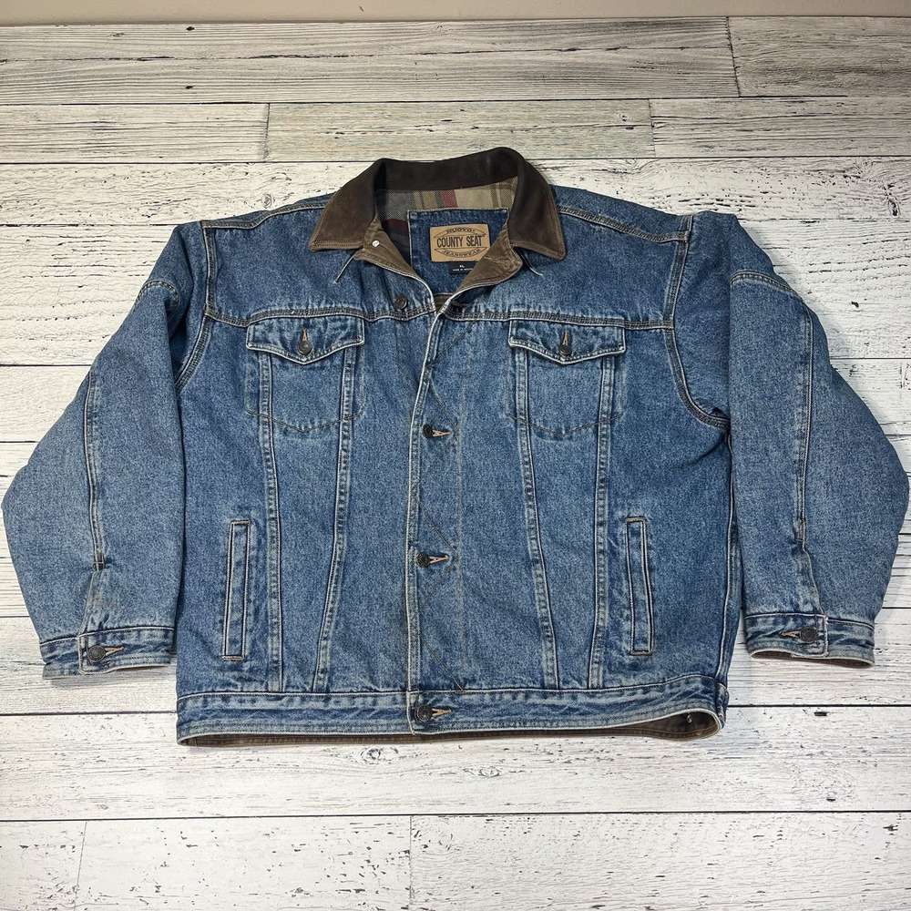 Vintage County Seat Nuovo Denim Rancher Chore Coat Blanket Lined Men's XL Jacket